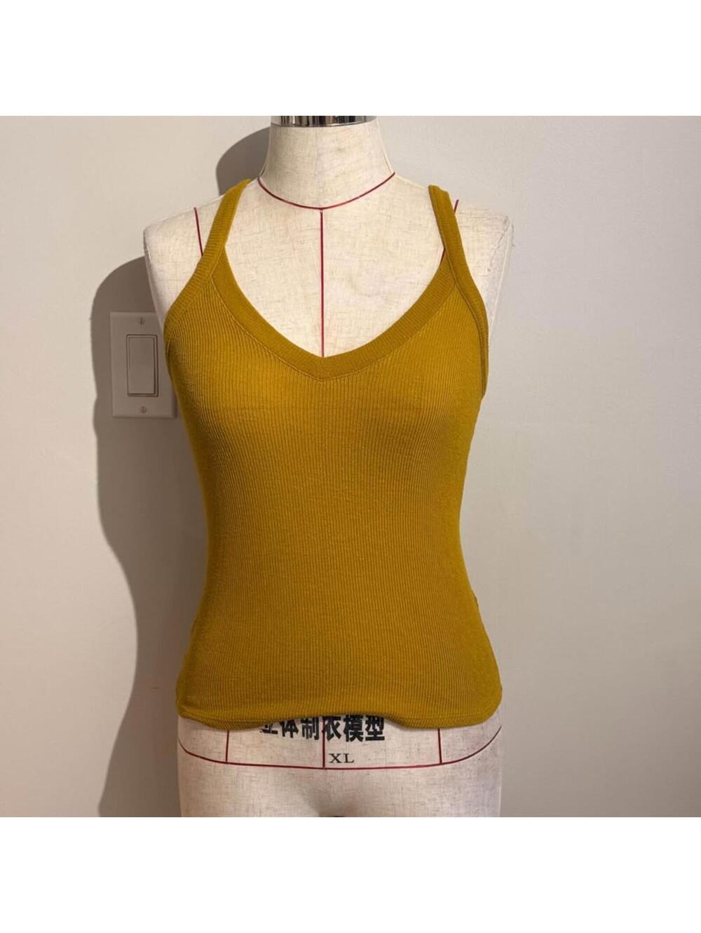 Free People Intimately Ribbed Mustard Tank‎ Top Women's M